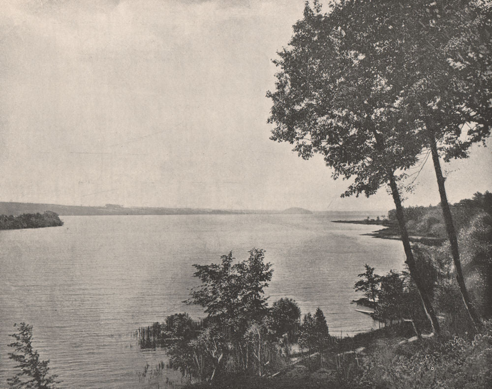 Saratoga Lake, Saratoga, New York 1895 old antique vintage print picture